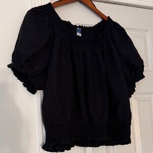 Old Navy Elegant Black Puff Sleeve Blouse